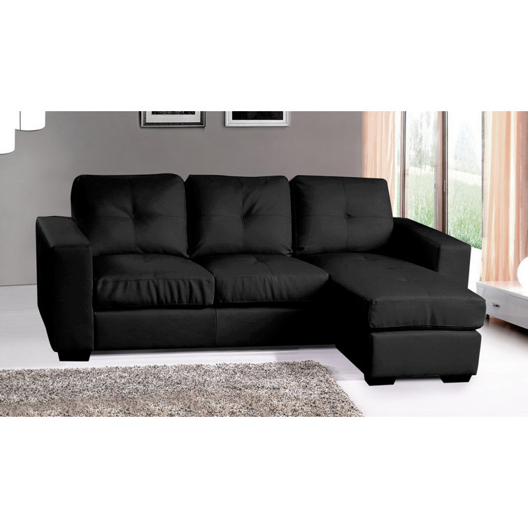 17 Stories Nicholas Vegan Leather Corner Sofa Wayfair.co.uk